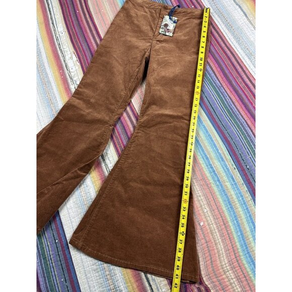 New Chelsea & Violet Buffalo Girl Wide Leg Flare Velvet Brown Corduroy Nwt Sz 28 - Picture 9 of 10